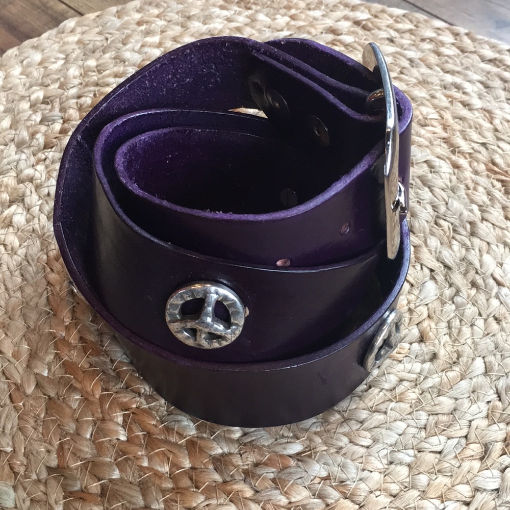 PEACE BELT • HANDMADE • PURPLE - Picture 3 of 8